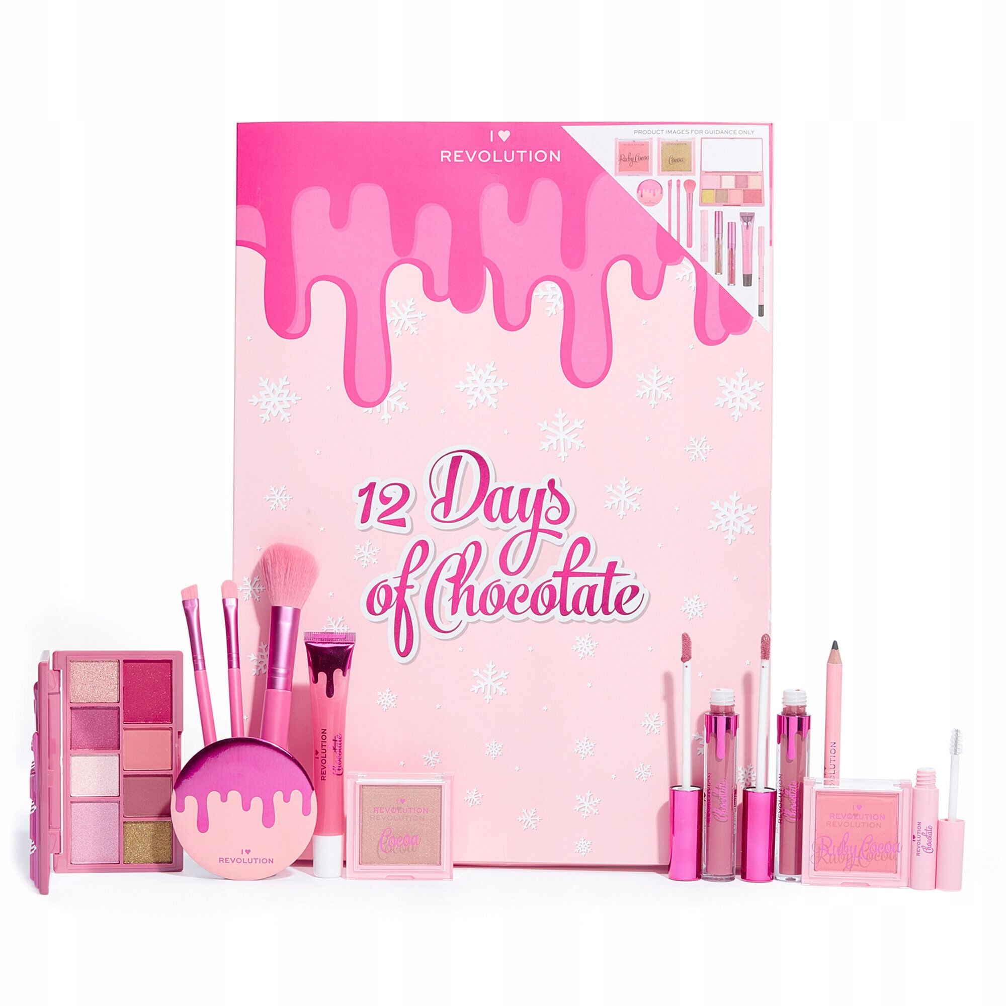 Адвент-календарь Makeup Revolution Friends, 24 средства для макияжа и аксессуары — фото 2