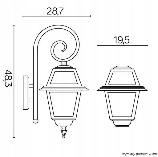 Kinkiet zewnętrzny Witraż K 3012/1/N Suma Głębokość produktu 29 cm