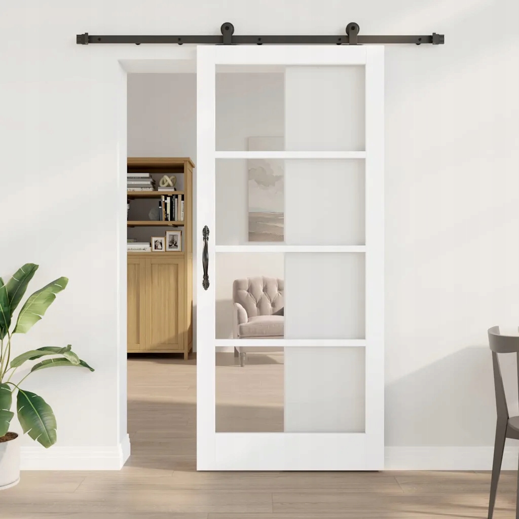 vidaXL Posuvné dveře Orkdal Bílá a černá 93 x 211 cm