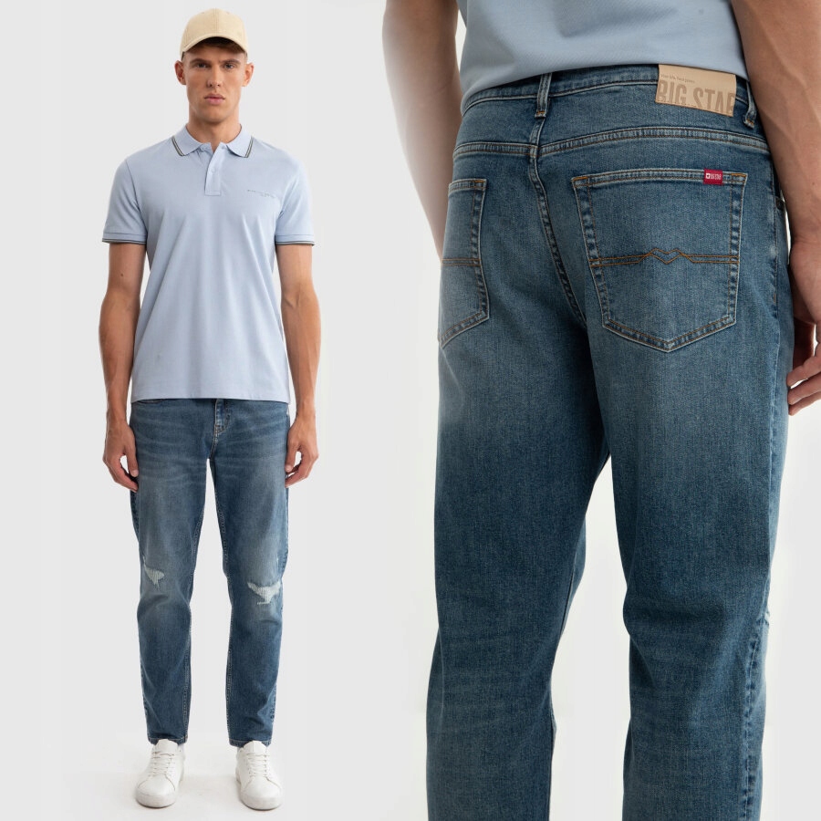 Big Star Pánské Džíny S Oděrkami Modré Ates 373 W28 L32