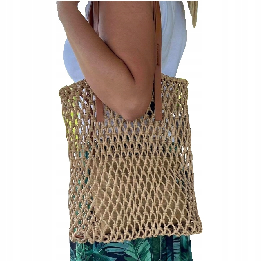 

Torebka damska Makrama Boho pleciona Camel 251