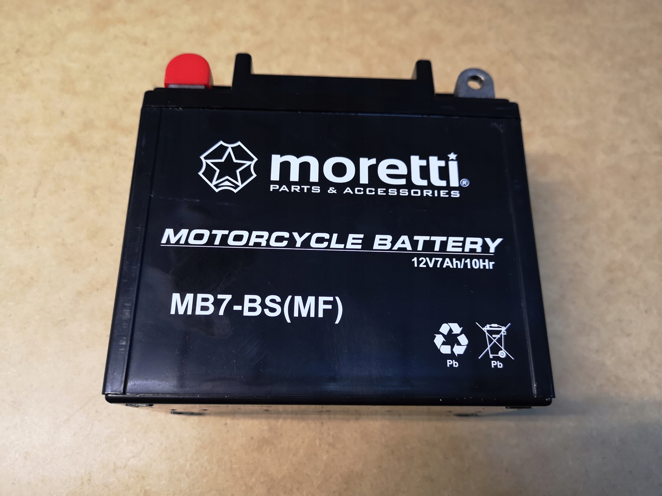 Akumulator żelowy motocyklowy MORETTI MB7-BS 7 Ah YB7-BS Pojemność 7 Ah