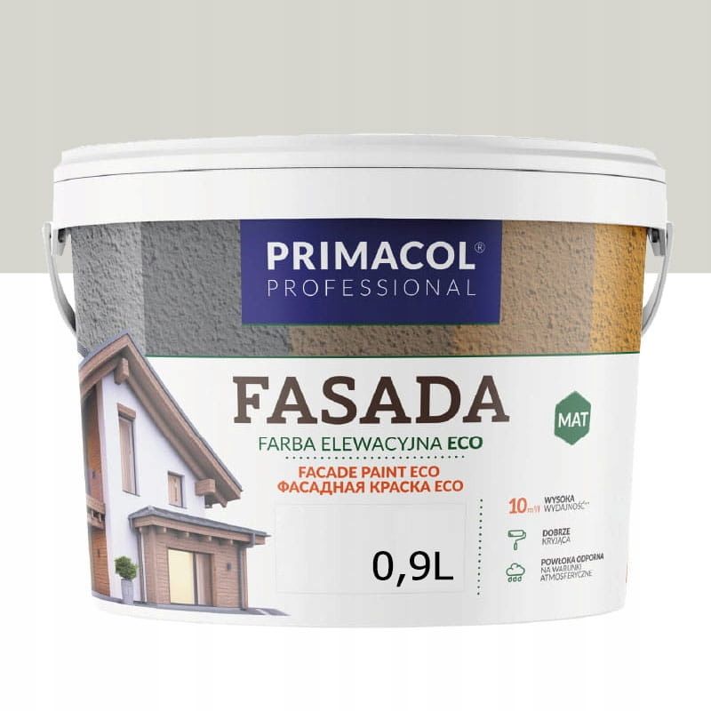 Primacol Professional Fasada Eco Farba Elewacyjna popielaty Matowy 9L