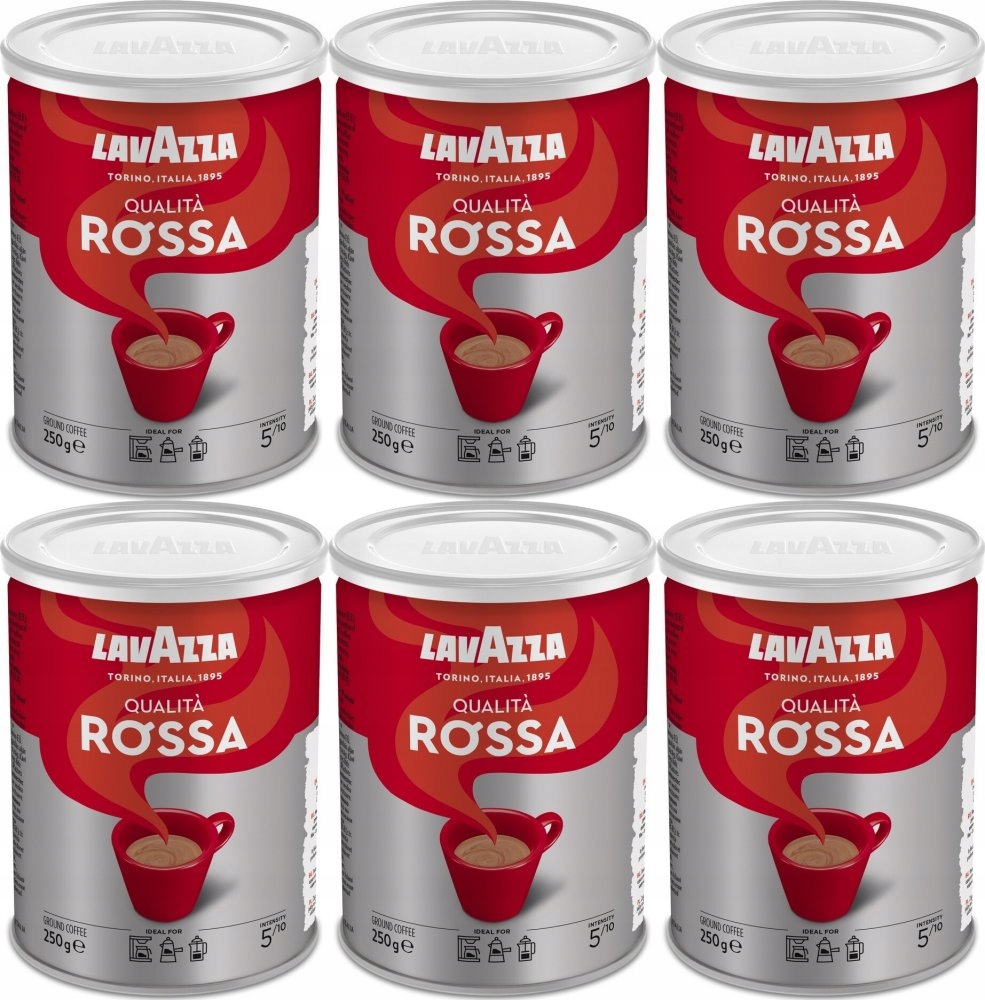 Kawa mielona Lavazza Qualita Rossa puszka 250g x6