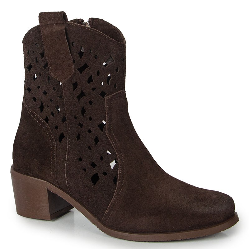 Laroni 3394/2 Hnědé Čokoládové Kožené Kotníkové Boty Ažurové 38