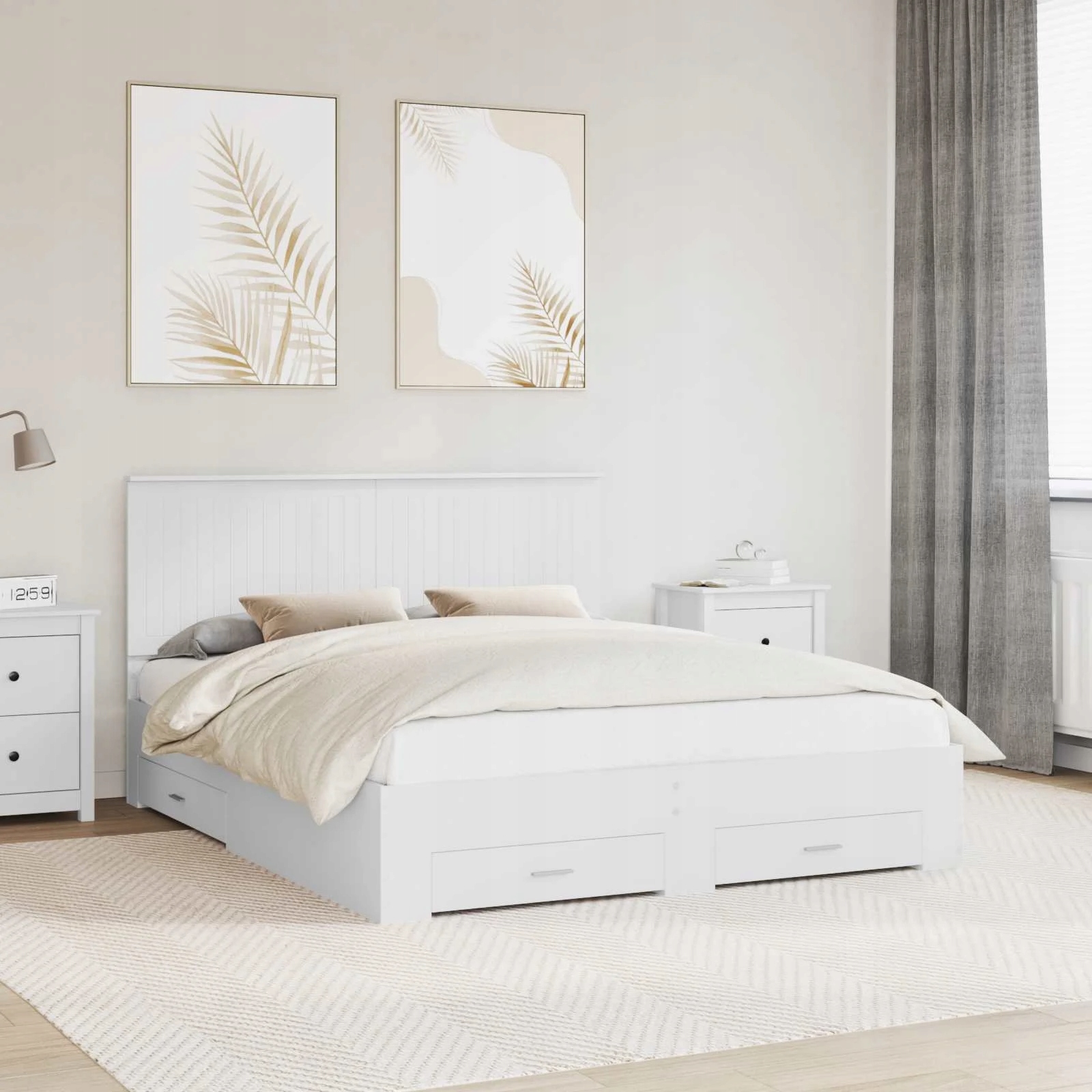 vidaXL Rám postele s čelo Bílá 160 x 200 cm kompozitní dřevo