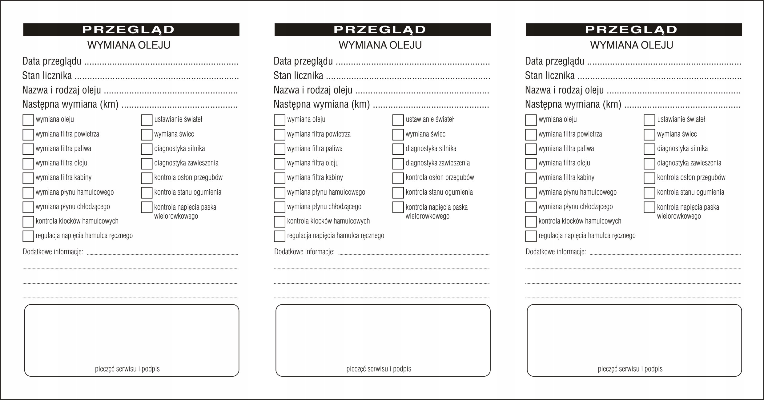 Książeczka serwisowa samochodu/Twoje logo/zdjęcie Rodzaj inny