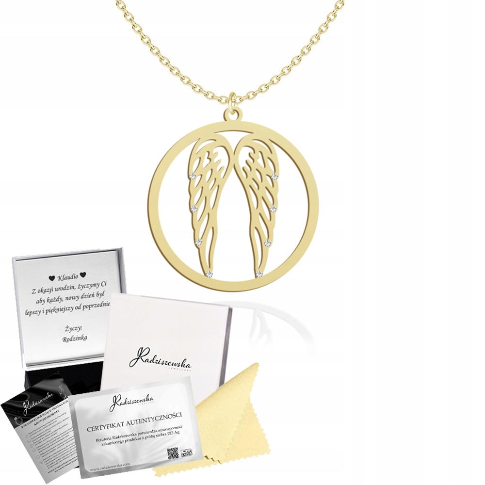 Zlatý náhrdelník Andělské křídlo Řetízek 925 Dárek Šperky Přání