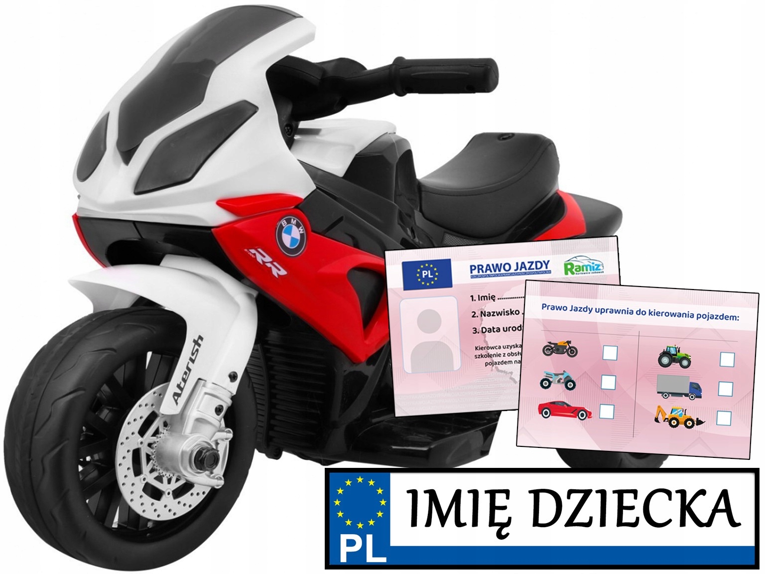 Bmw pierwszy motorek na akumulator dla dzieci 3 Duże Koła ekoskóra