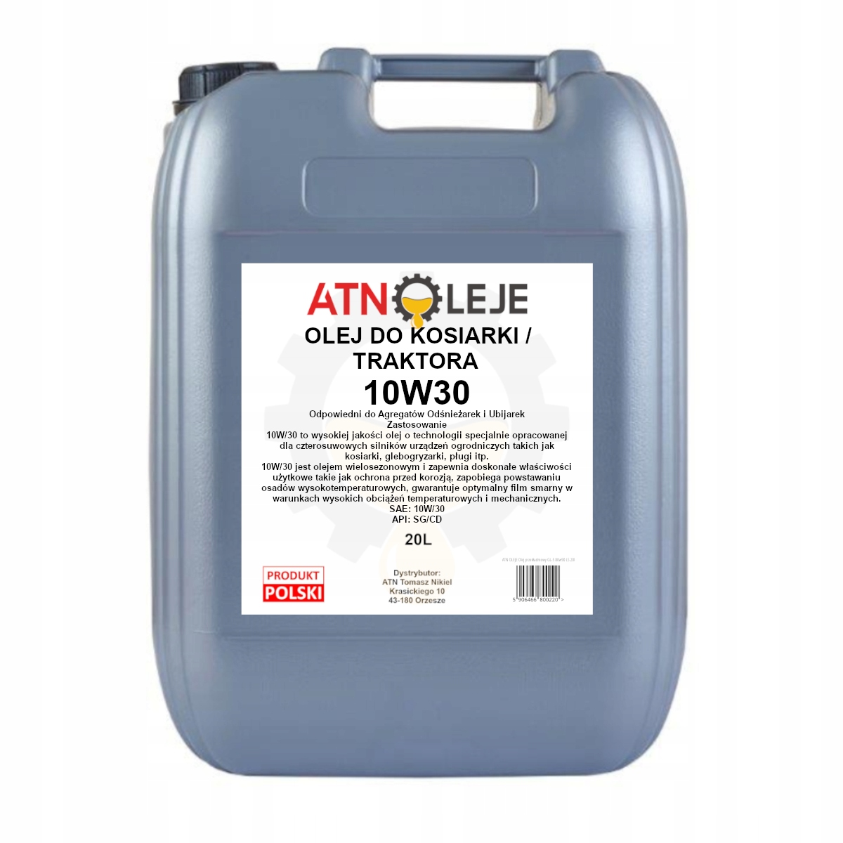 Olej Do Kosiarki Kosiarek Traktorka Sae 10W30 20L agregatu ubijarki