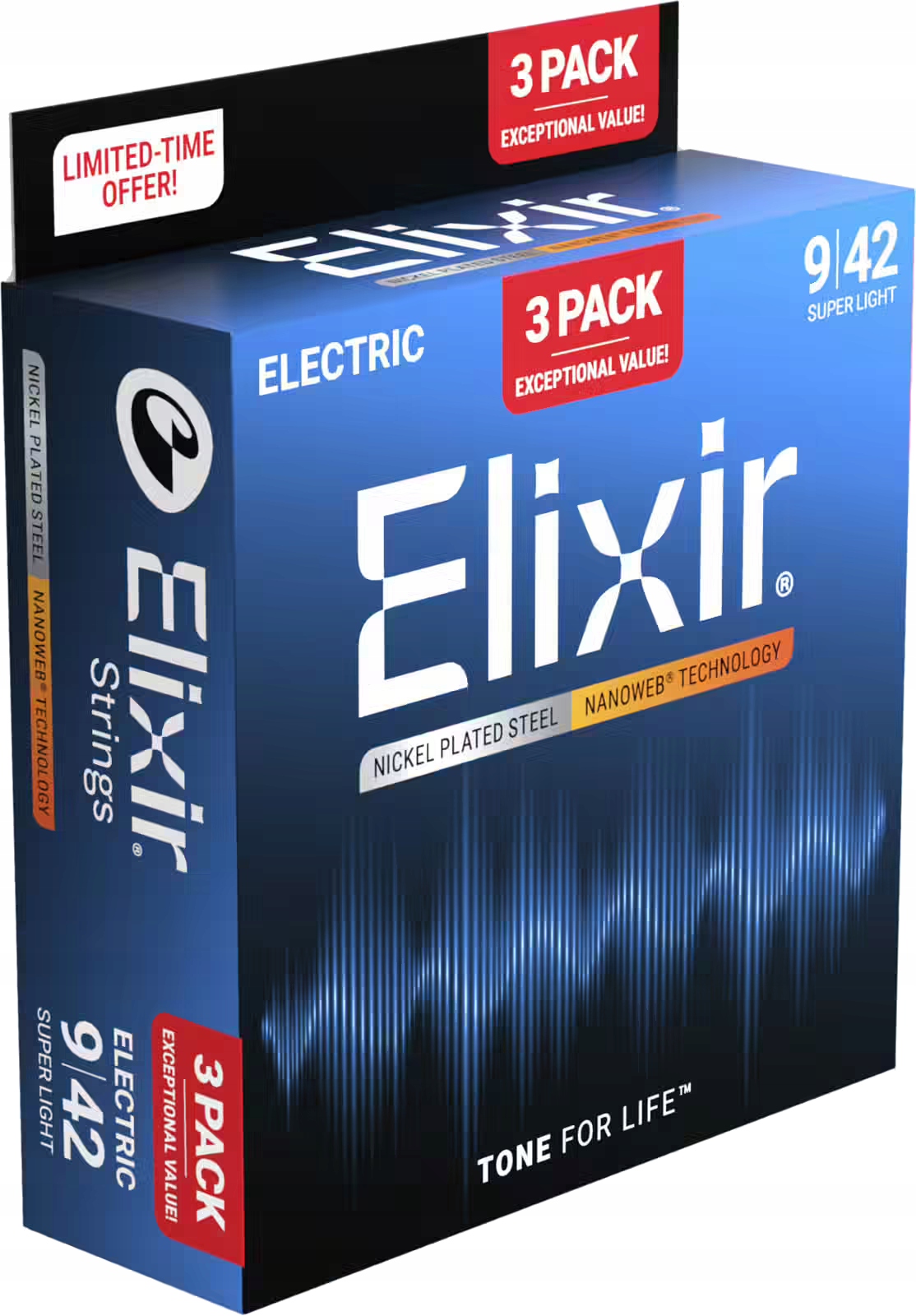 ELIXIR 9-42 16566 NANOWEB DO ELEKTRYKA 3-PACK