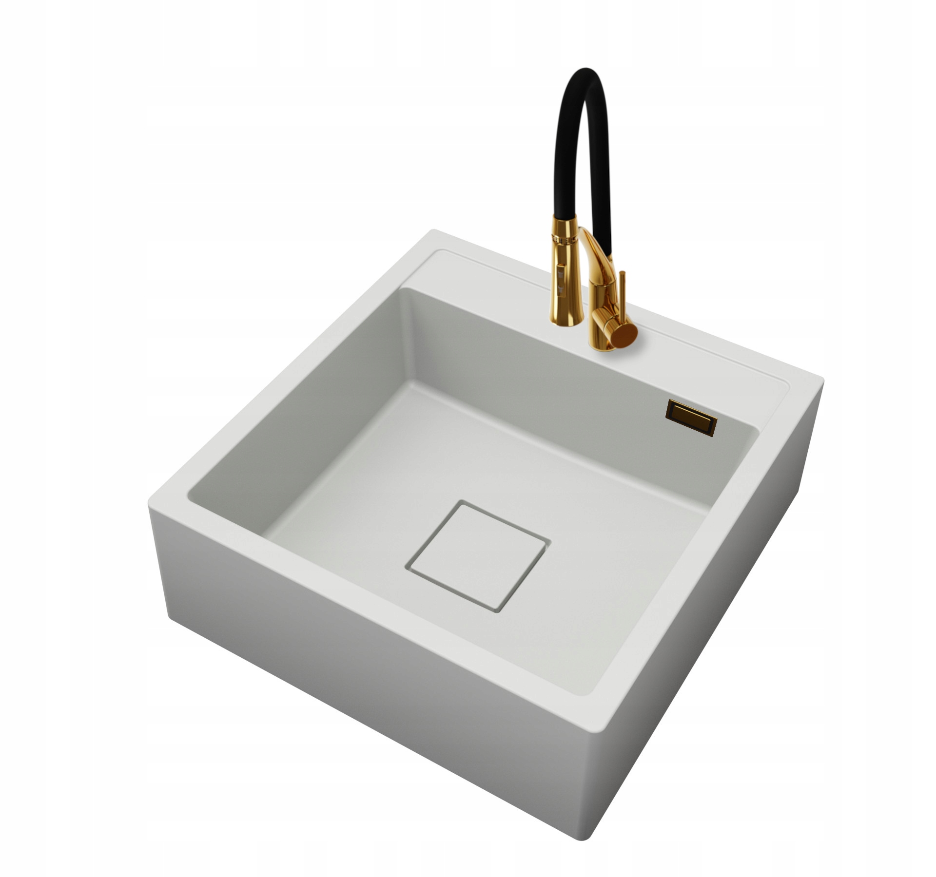 Kuchyňský granitový dřez Farmářský sifon Zlatá baterie Kryt