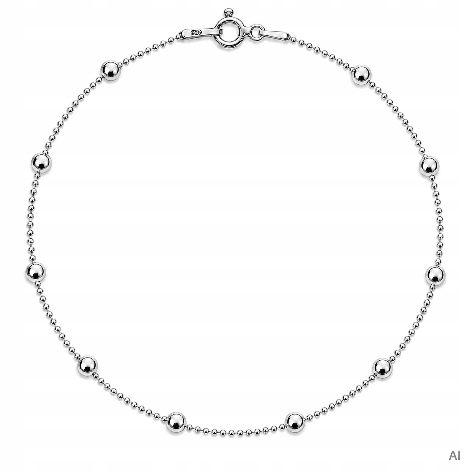 Stříbrný řetízek stříbro 925 dámský kuličkový náhrdelník 1,1 mm s kuličkami 62 cm