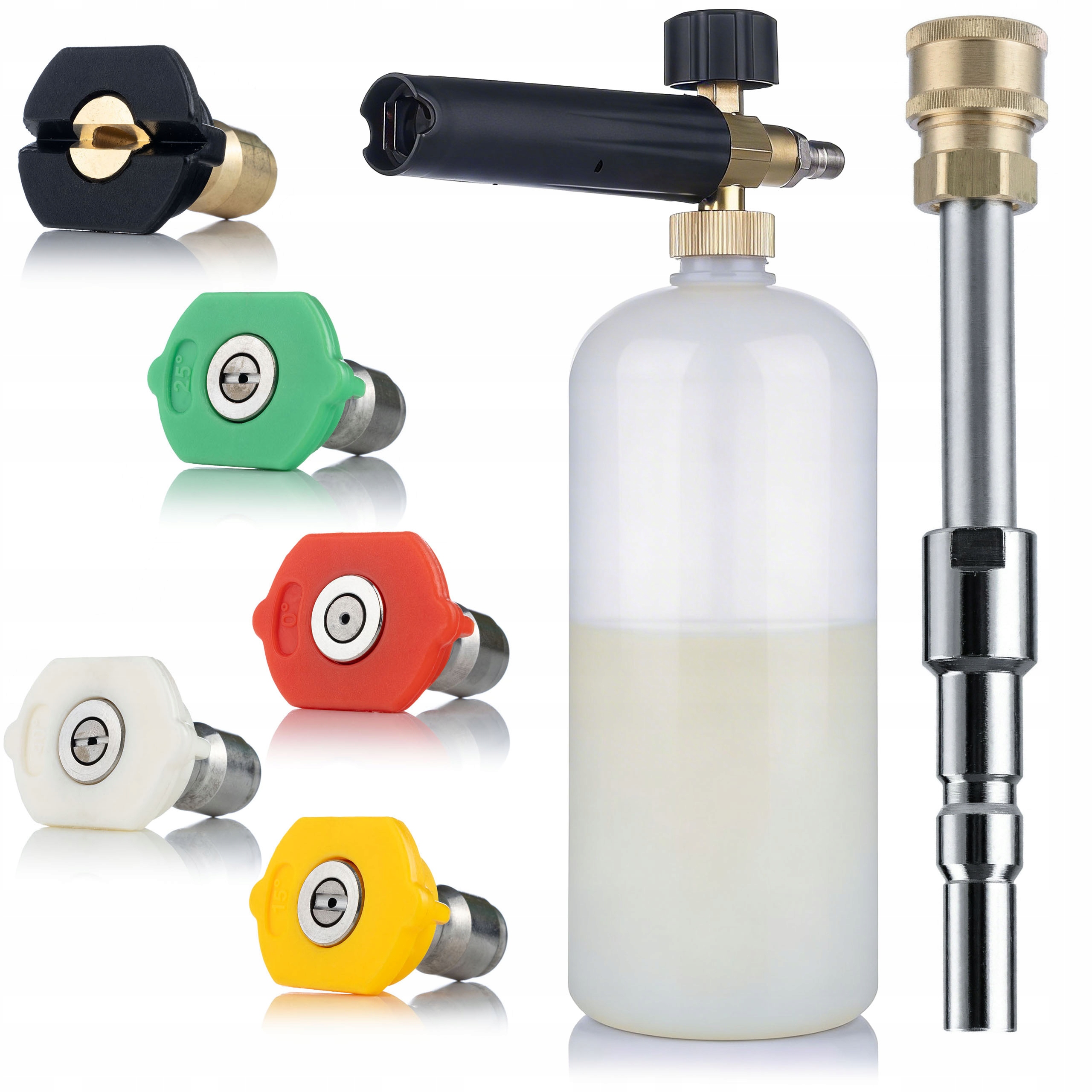 Sada Pěnovačů 1 L Lanka 5 Trysek 1/4 Qc Pro Myčky Kranzle D12 Nilfisk Alto