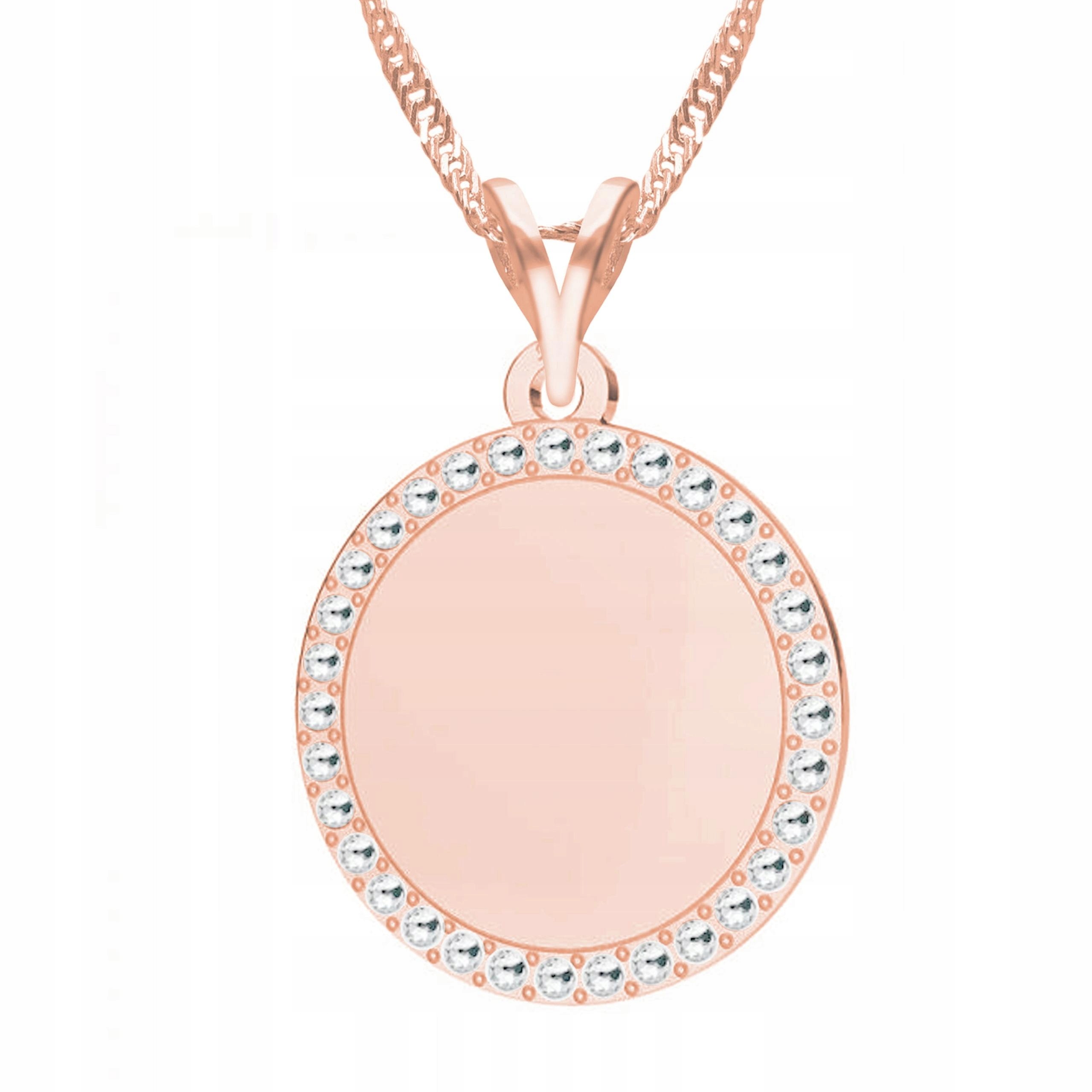 Náhrdelník Pozlacený Kolečko Zirkony Geometrický kruh Křišťály Stříbro 925