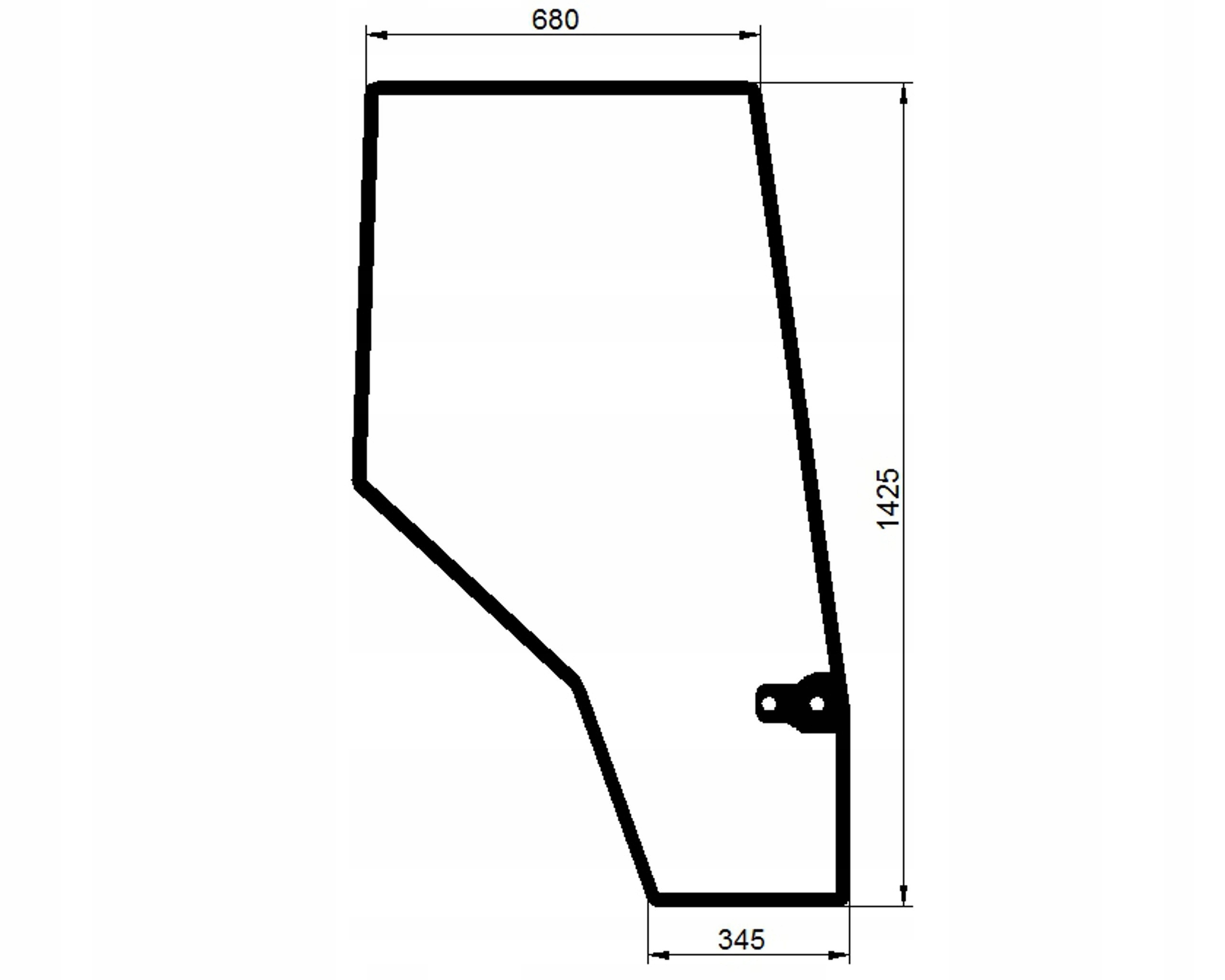 sklo Valtra A, C, An, Mf série 4400 pravé dveře