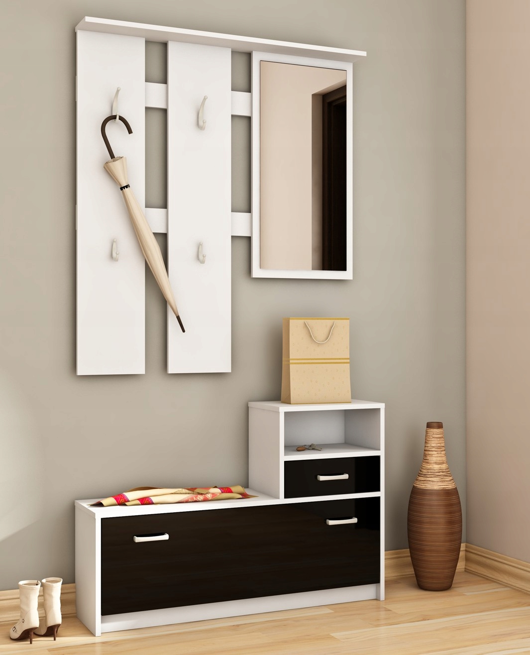 Тумбочки с вешалкой для прихожей 95 фото