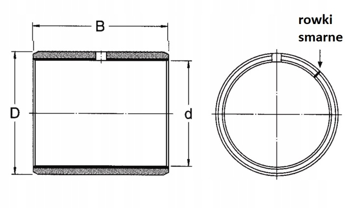 Tuleja tulejka Łożysko ślizgowe z brązu 35X39X30 BRM E90 Typ maszyny Dźwig, żuraw, podnośnik Generator (agregat) Koparka Koparko-ładowarka Kruszarka Ładowarka Rozściełacz asfaltu Równiarka Spycharka Walec Wozidło Zagęszczarka