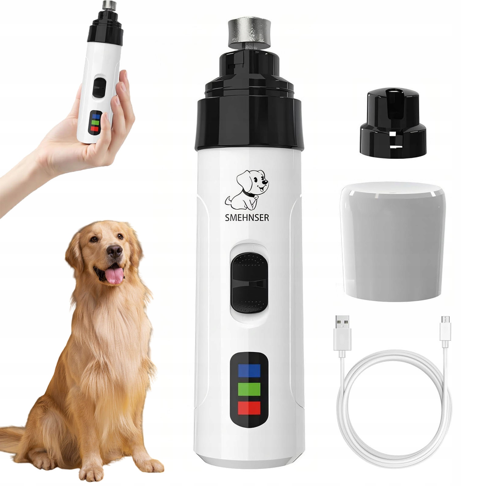 Levně Pilník Na Nehty Drápků Pro Psa Kočku Elektrický Tichá Ultra Bruska