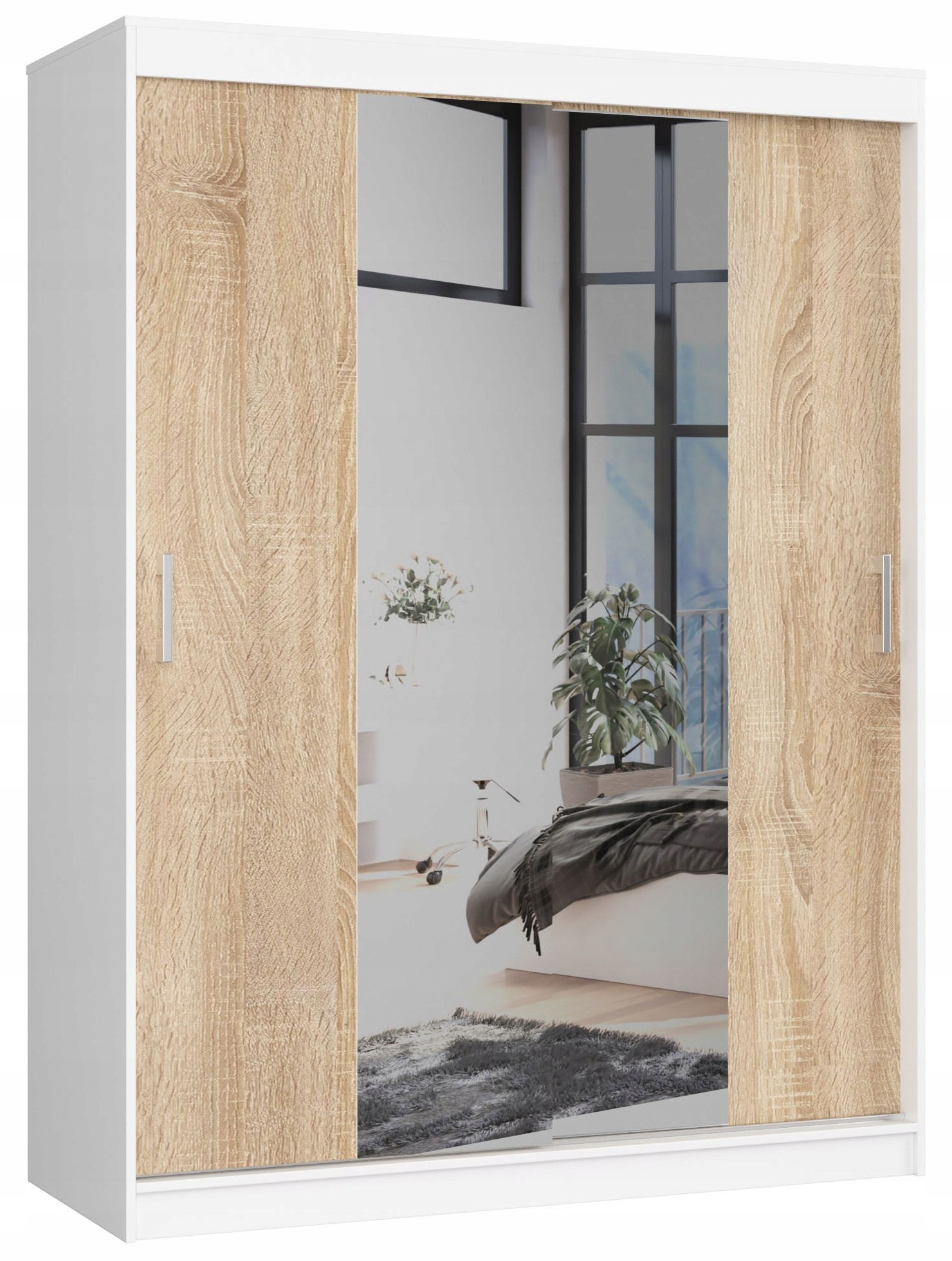 Szafa Przesuwna 150cm Clp Biała Sonoma, Akord Furniture Factory, OP0LSZAB