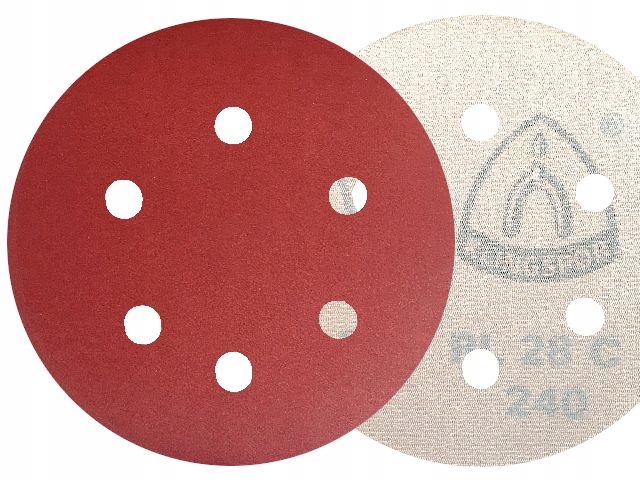 Klingspor PL28 Krążki ścierne papier ścierny na rzep z 8 Otworami 125 P240