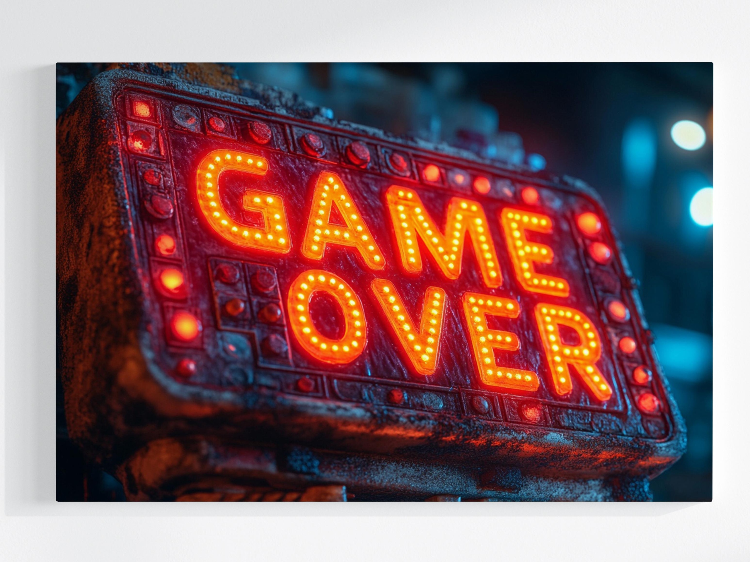 Obraz Na Plátně Canvas Gamer Gaming Game Over Neon Světlo 120x80