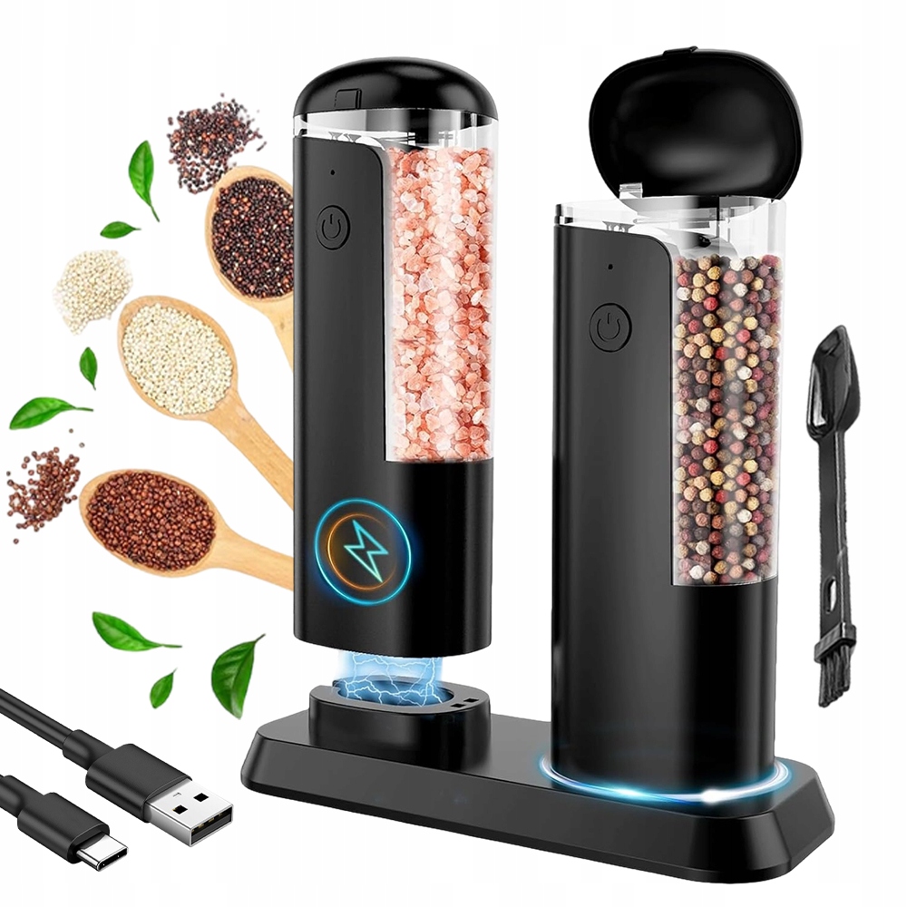 Elektrický Mlýnek Na Pepř A Sůl S Kořením, Podstavec, Okénko, Regulace