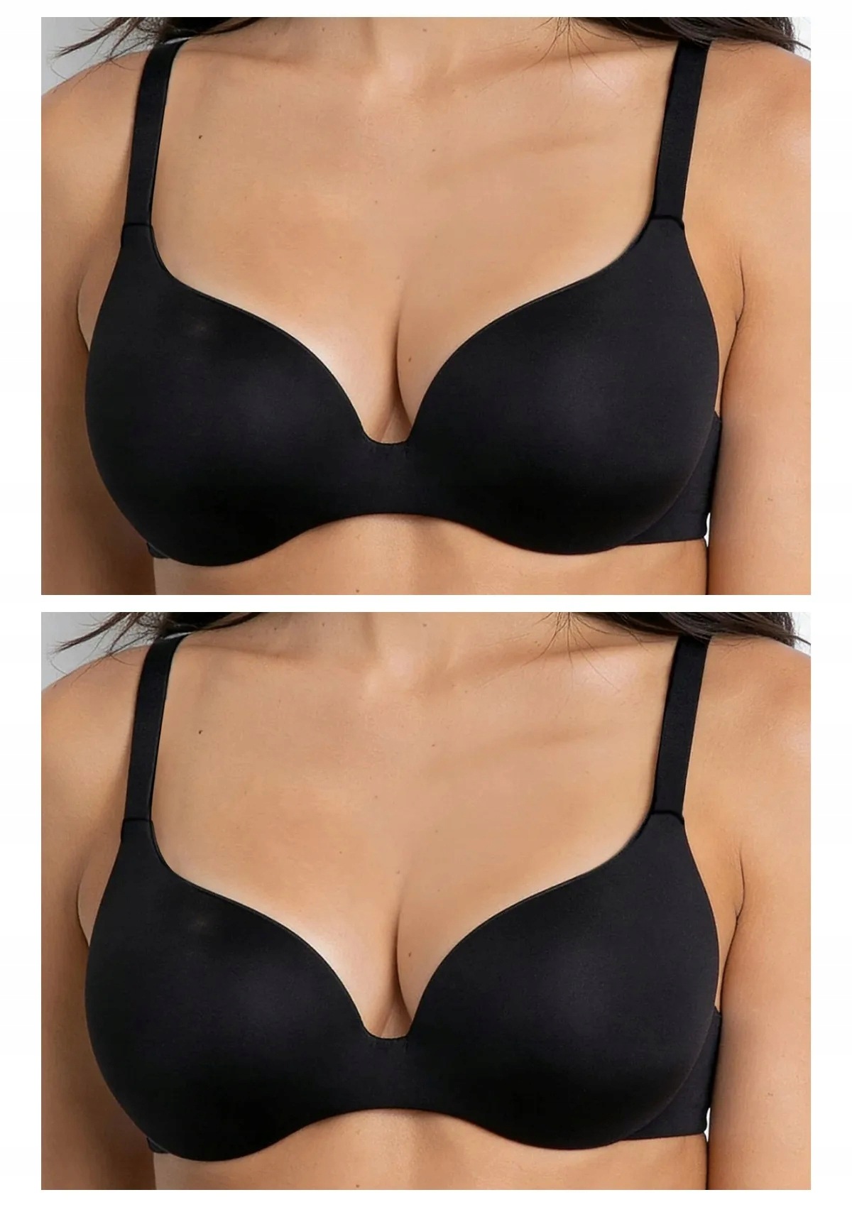 Sielei 1368 push-up podprsenka s hladkými košíčky 2 ks černá 70B