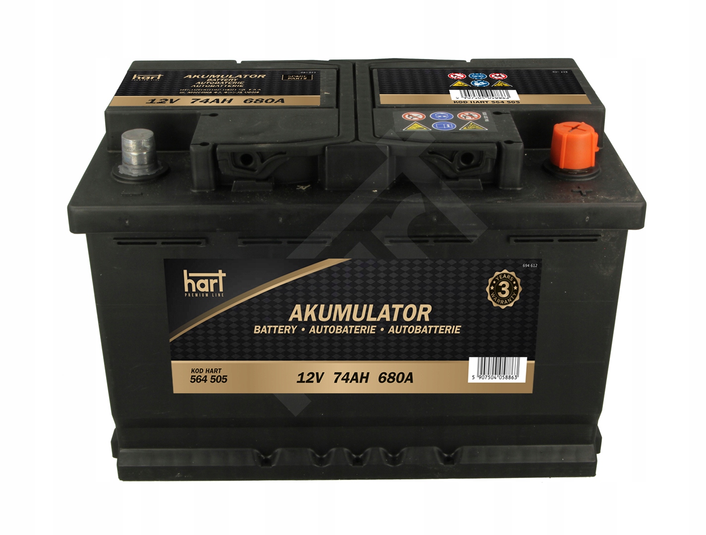 564 505 - АКУМУЛЯТОР 74AH 680A P + HART PREMIUM