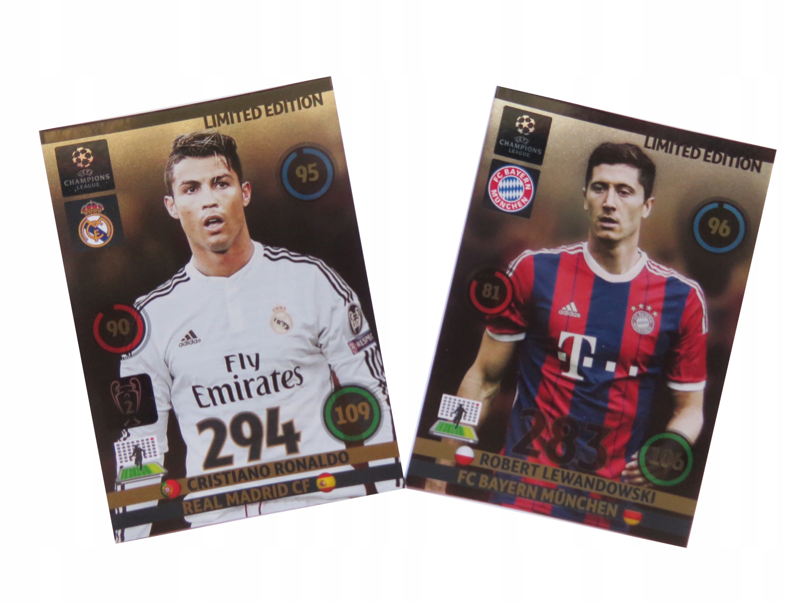 Panini Champions League 2015 Karty Piłkarskie Limited Lewandowski Ronaldo