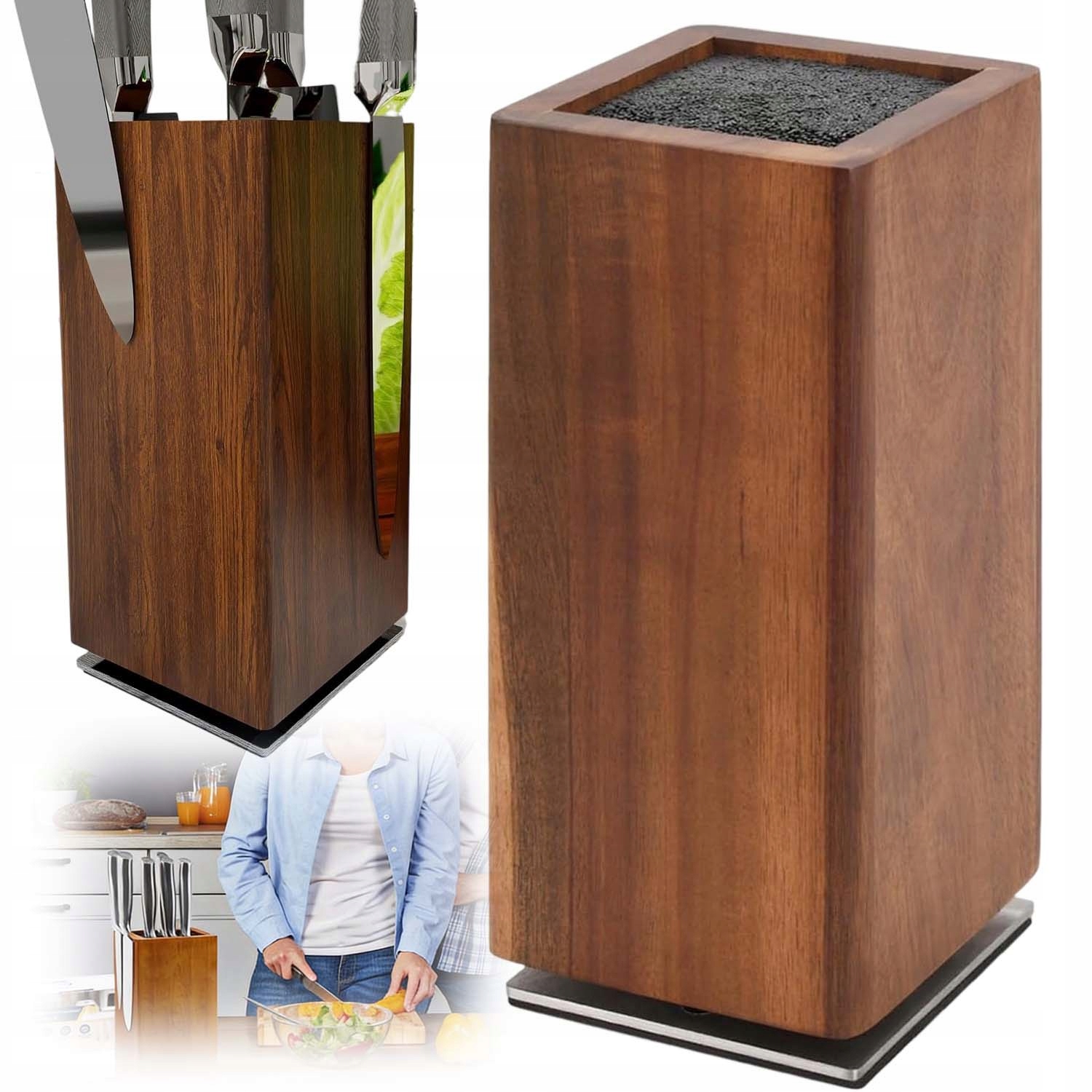 Kuchyňský Blok Otočný S Magnetem Na Nože A Kuchyňské Doplňky 10.5*22 CM