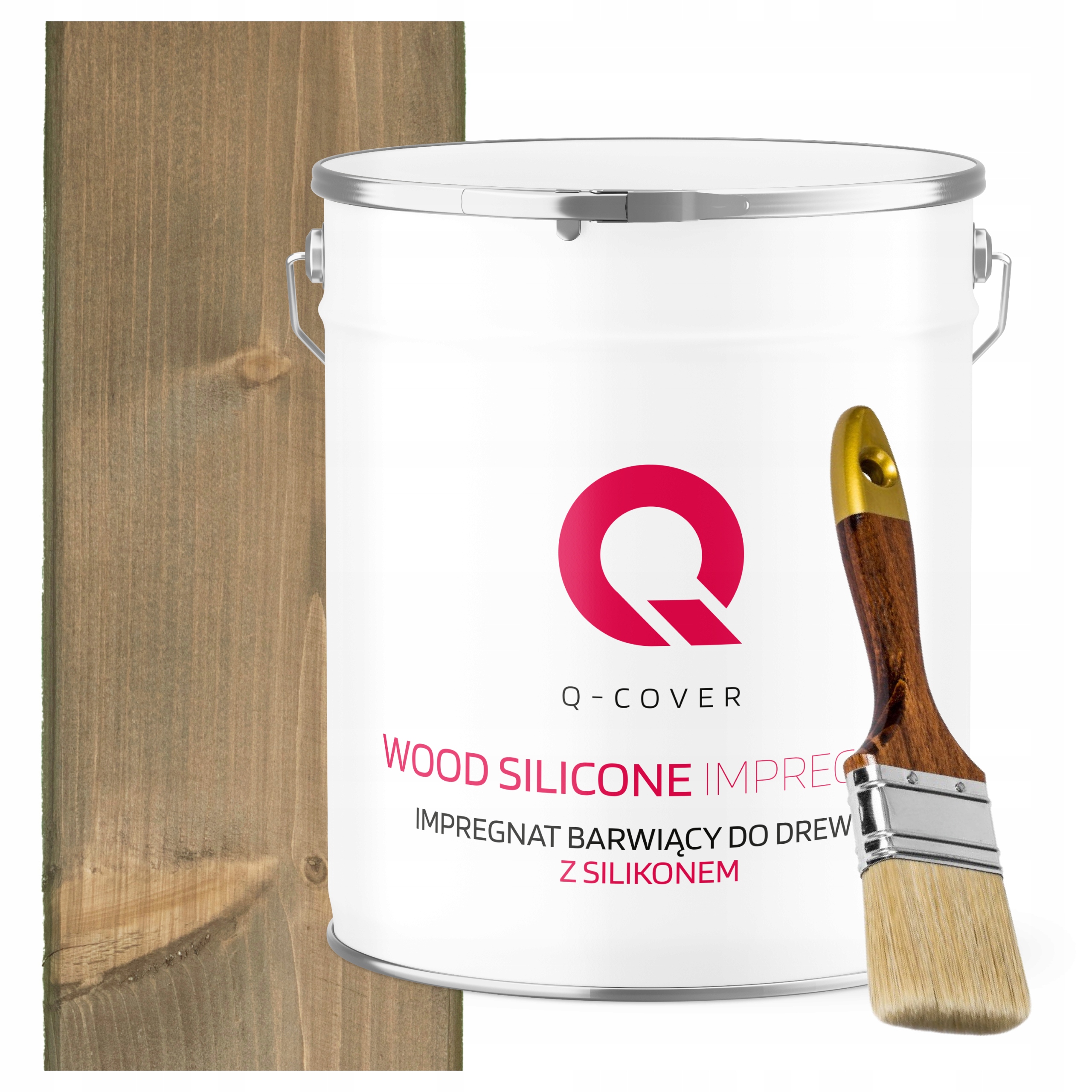 Impregnace Na Dřevo Extra Barva Se Silikonem Chránící Šedou V Béžové Barvě 5 L Štětec