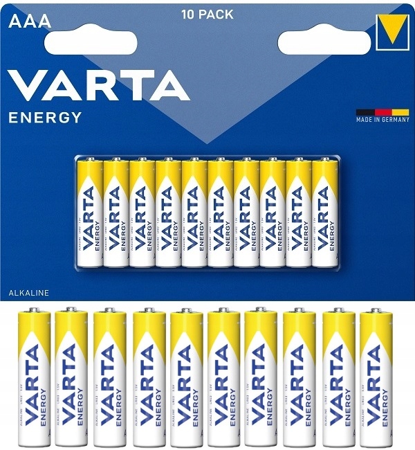 

10x Baterie Aaa LR03 Varta Energy Made In Germany