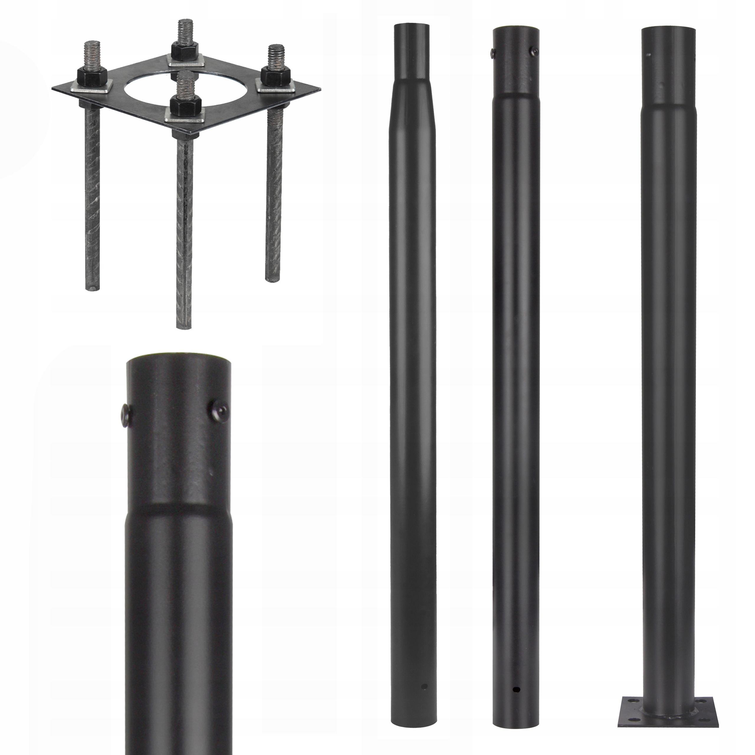 Stĺpik osvetlenia cestný stožiar 3M Ulická Lampa Lampáš Ø58 mm 15x15 cm