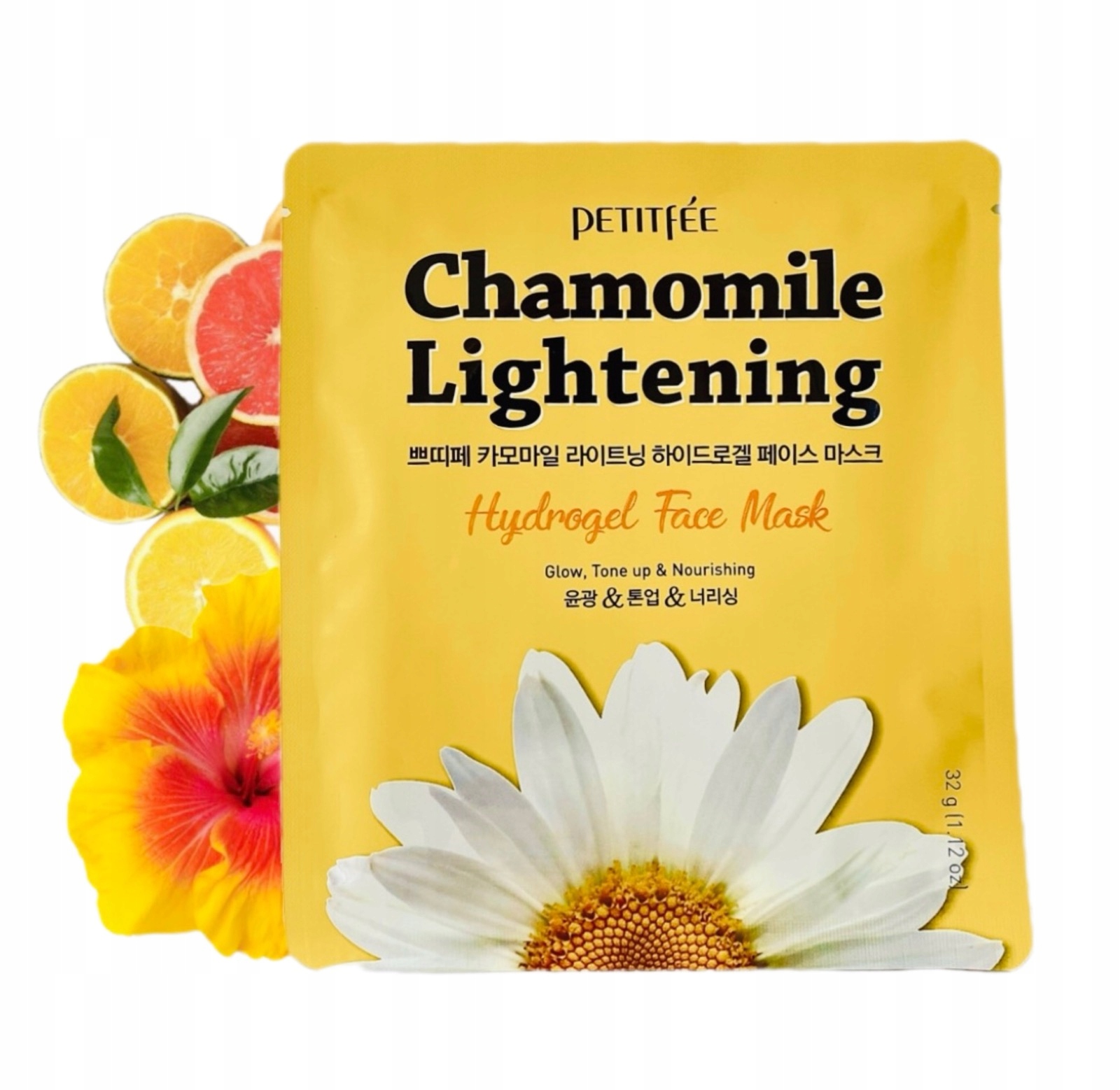 Petitfee Chamomile Lightening Hydrogel Face Mask 32 g - Maseczka hydrożelowa — 3