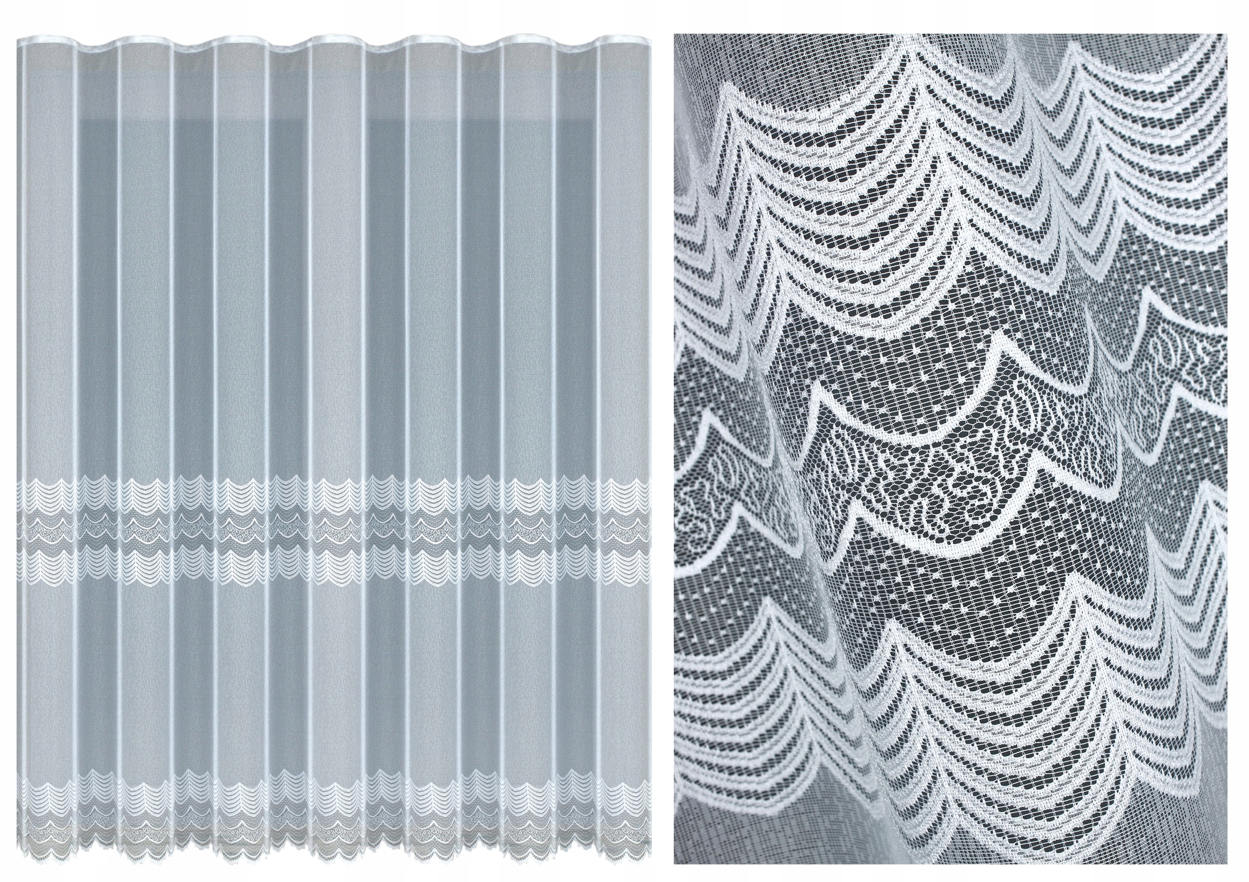 Klasické jednoduché záclony vlna hotové obývací pokoj 300x240 viditelné v okně