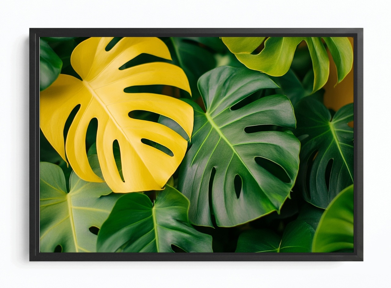 Obraz Rám Americký Box Příroda Rostliny Listy Monstera 60x40
