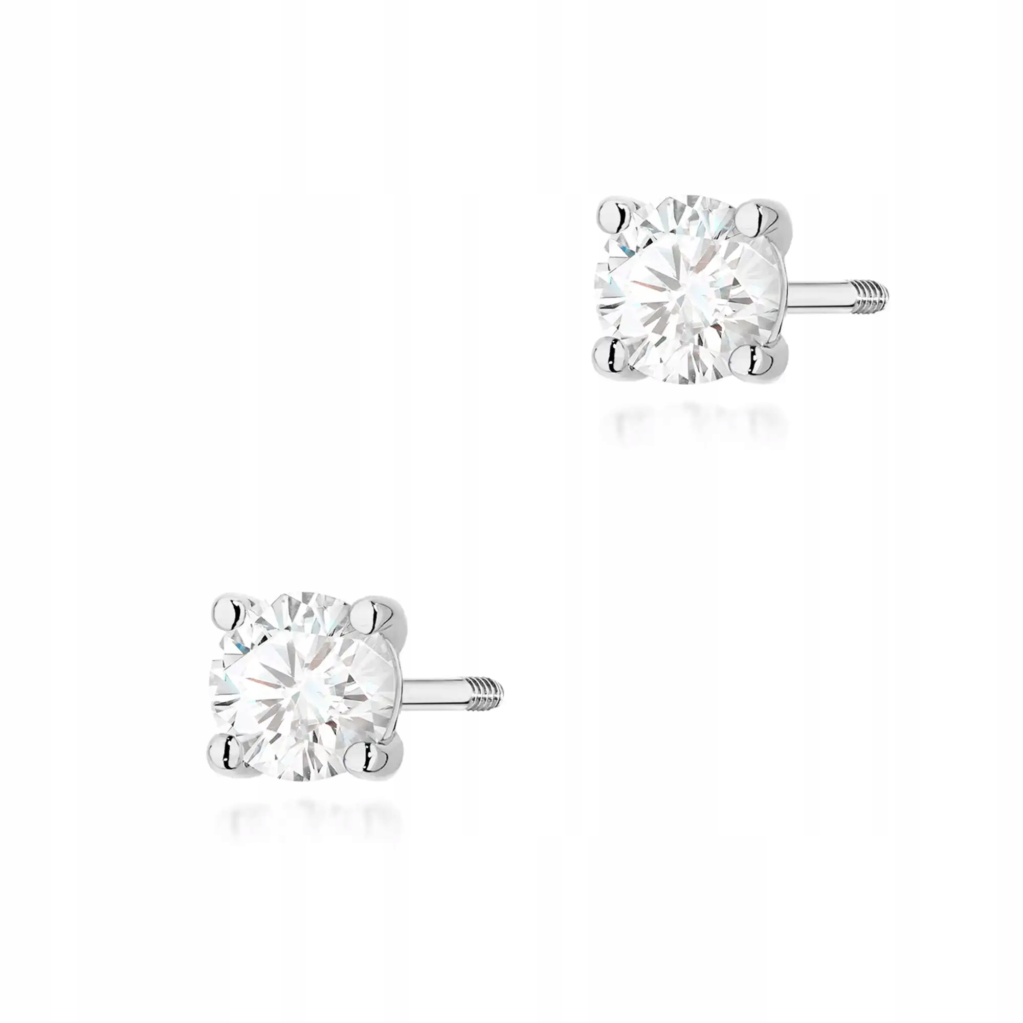 Náušnice zlaté 585 diamant 0,40ct bílé zlato moderní efektní módní