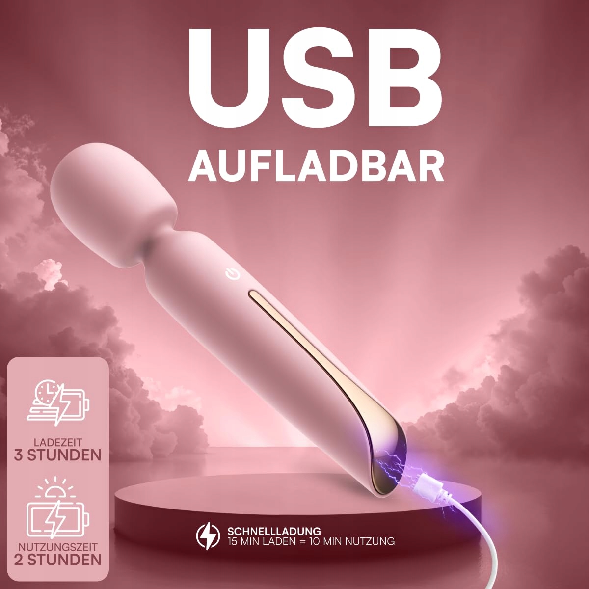 MAGIC WAND Dla Kobiet Silny Klitoris Stymulator Cichy Wibrator Sex Zabawka — miniatura 8