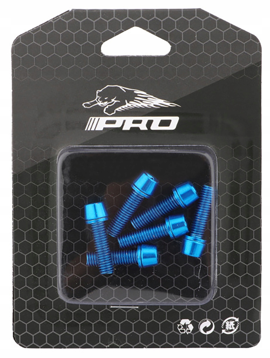 Śruby do wspornika kierownicy Meroca III Pro M5*18mm niebieskie 6 szt