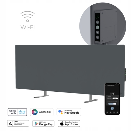 AENO GH5S Grzejnik szklany Smart 700W app+panel LED szary wtyczka EU — 17