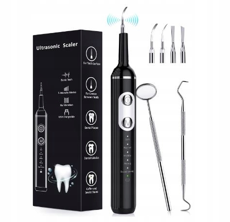 Urządzenie do usuwania kamienia nazębnego 5 trybów pracy,4 wymienne głowice