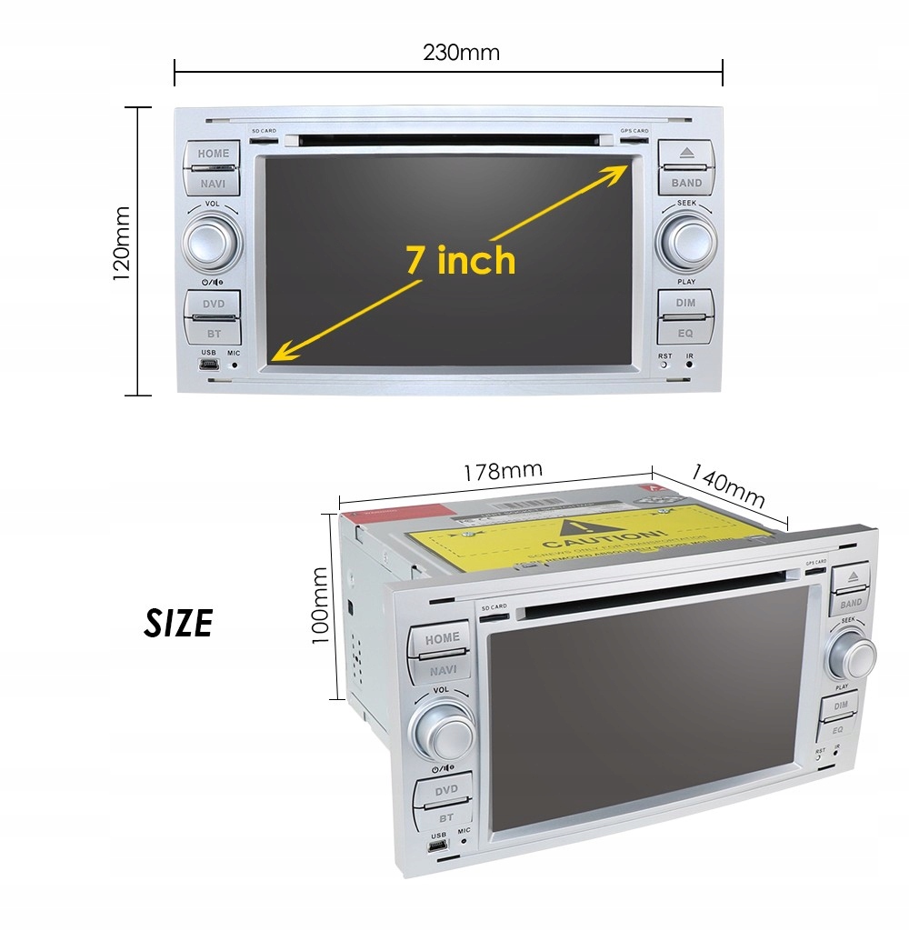 Radio Android 11 DVD GPS FORD Mondeo Focus Kuga PL EAN (GTIN) 4718308123364