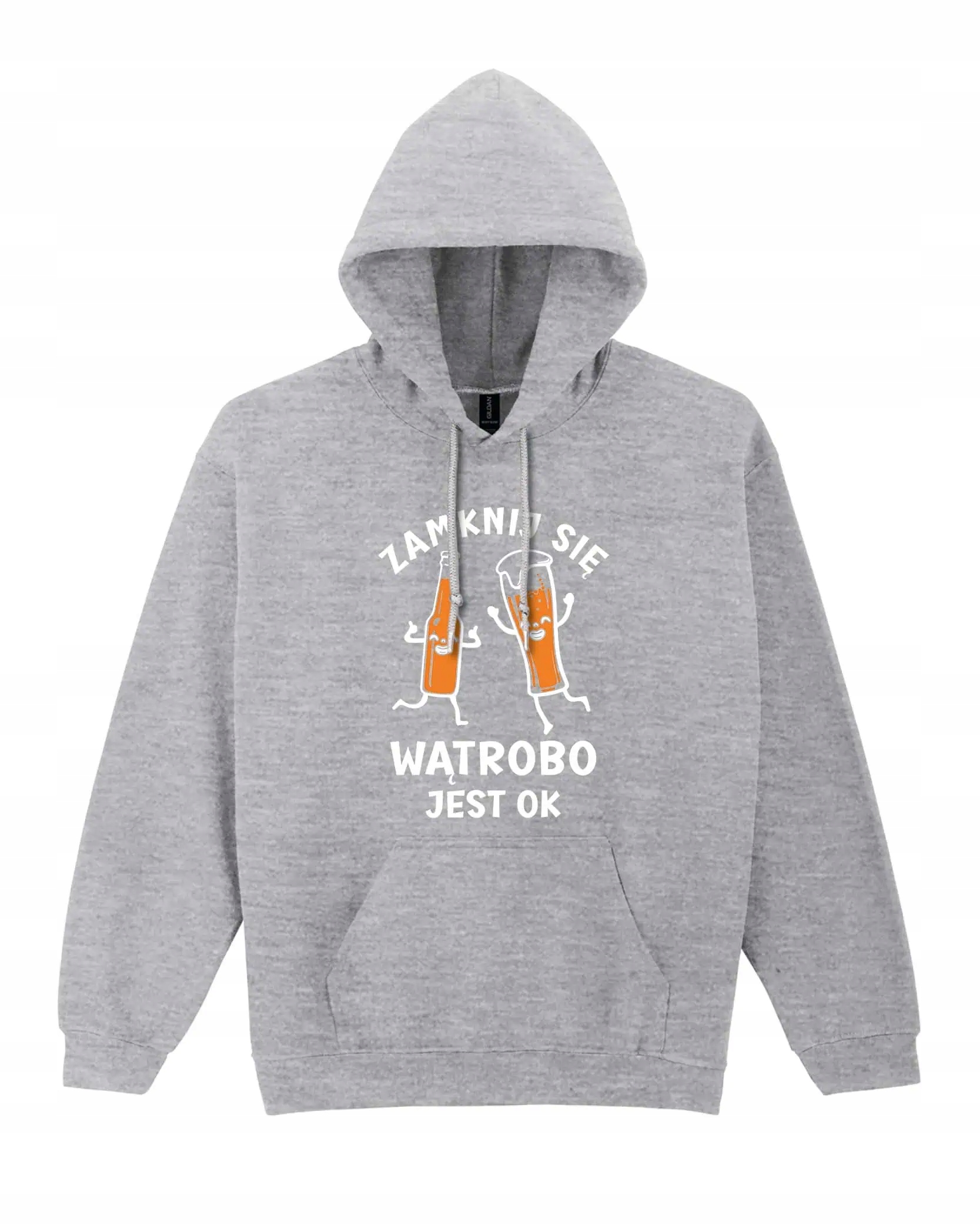 Mikina s kapucí Párty Nápoje Legrační Játra Šedá M