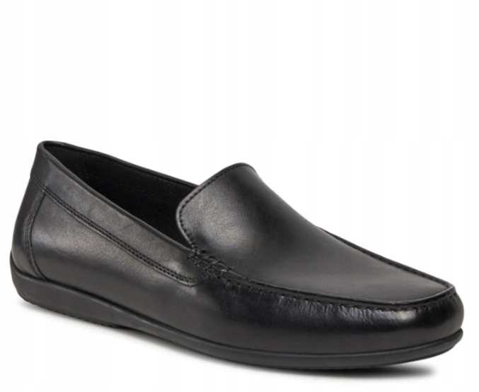 Geox Pánské Kožené Nazouvací Mokasíny Černé 40 Ž5K