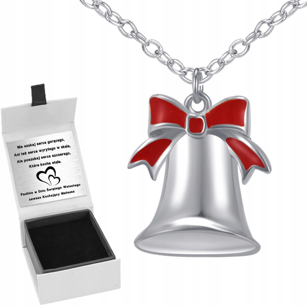 Stříbrný Náhrdelník S Rhodiovaným Zvonkem Pro Ženu A Dívku Na Vánoce Gravírování