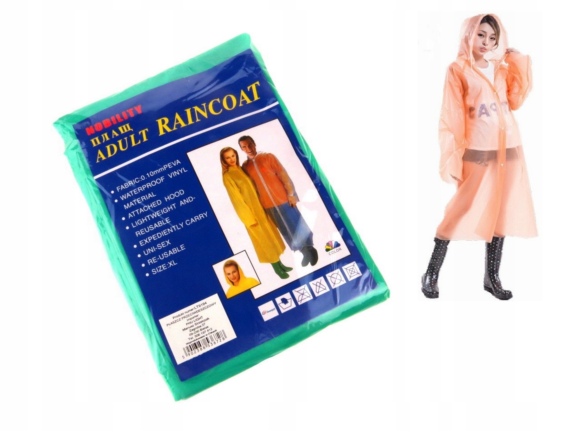 

Płaszcz Przeciwdeszczowy Ponczo dla Dorosłych