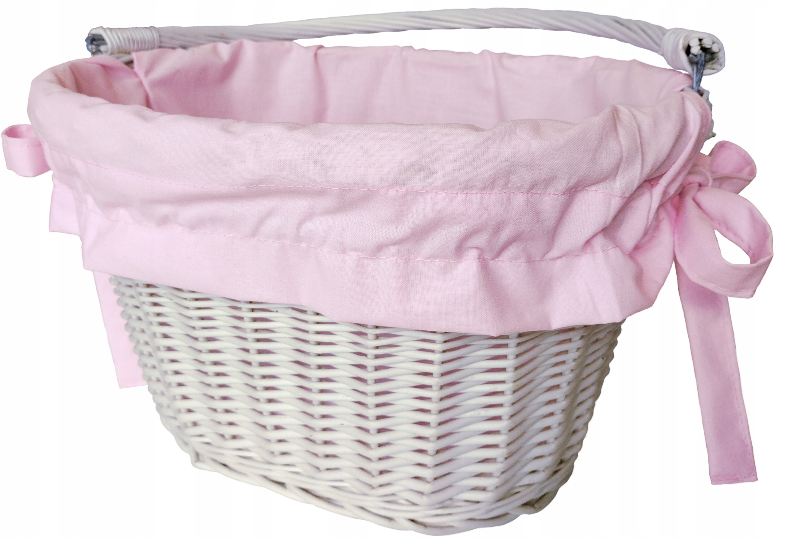 Koszyk wiklinowy rowerowy na rower kierownicę z uchwytem wkład Jackmar