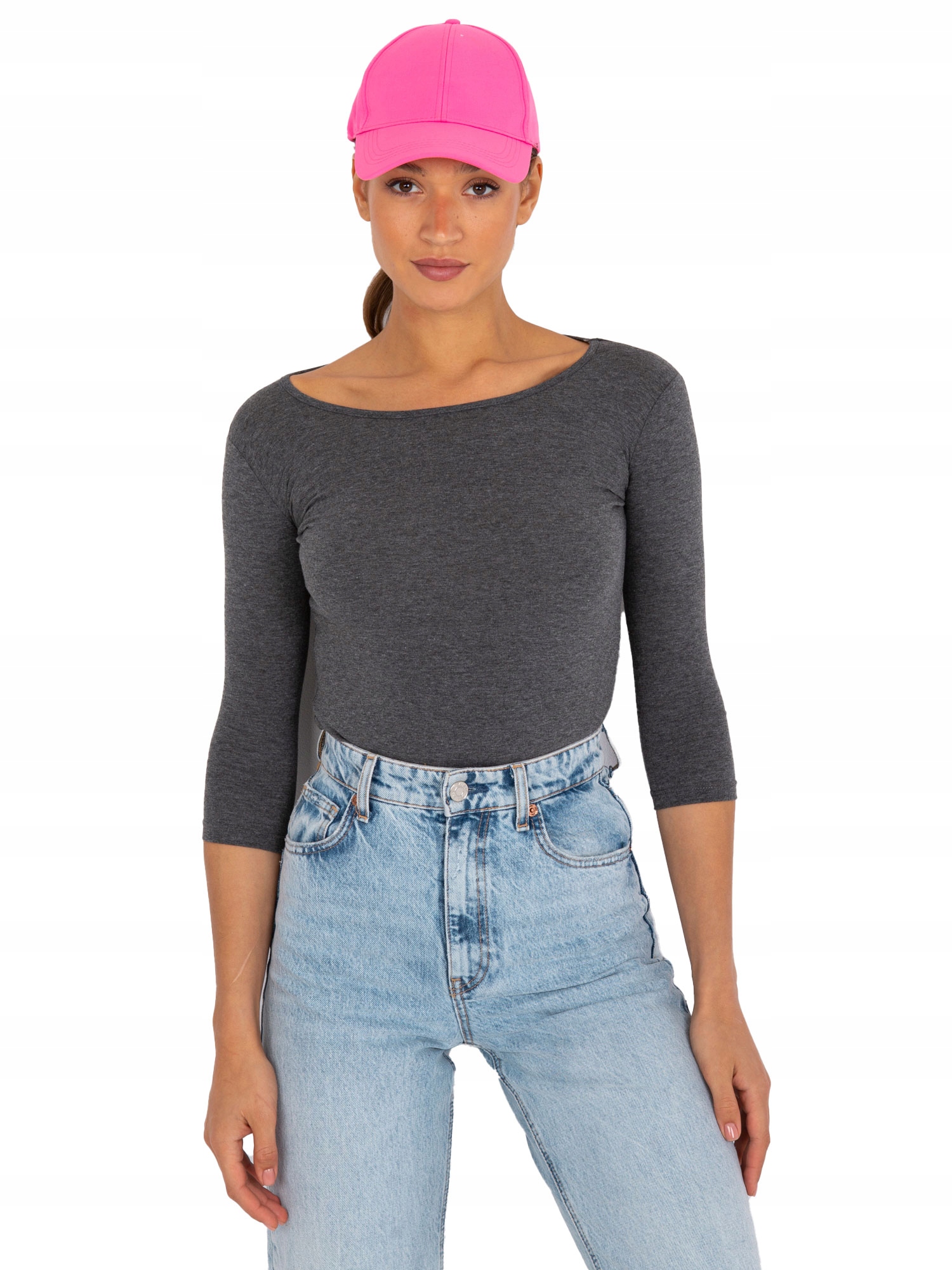 

Ciemnoszary Bluzka Damska bawełniana Miękka