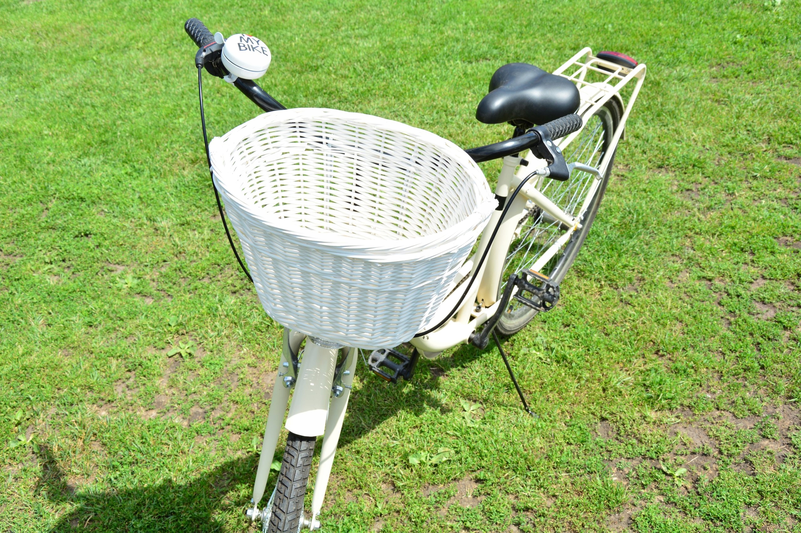 Wiklinowy KOSZYK NA ROWER BIAŁY na kierownicę Marka inna marka
